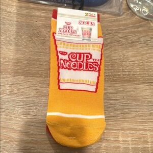 Cup noodles ramen Yellow and Red Socks